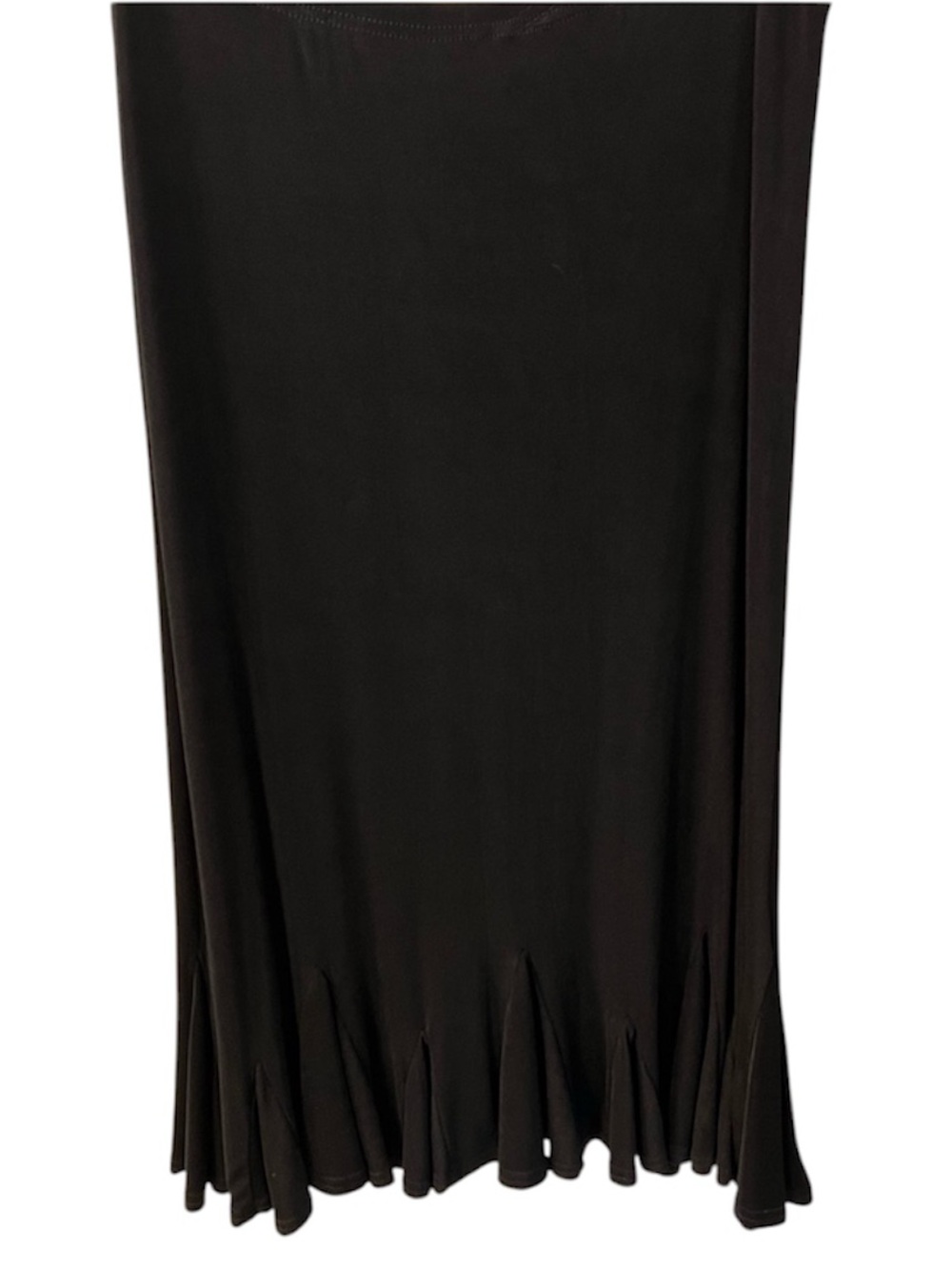 Coldwater Creek Black Trumpet Ruffle Hem Travelers Skirt Sz Lg